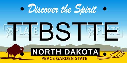 TTBSTTE North Dakota License Plate