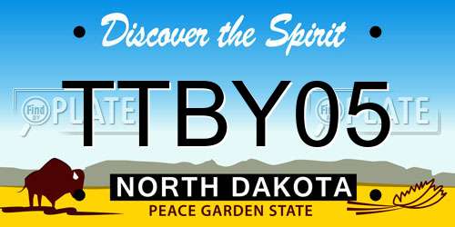 TTBY05 North Dakota License Plate