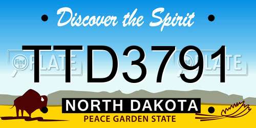 TTD3791 North Dakota License Plate