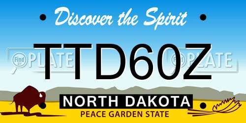TTD60Z North Dakota License Plate