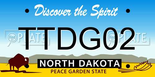 TTDG02 North Dakota License Plate