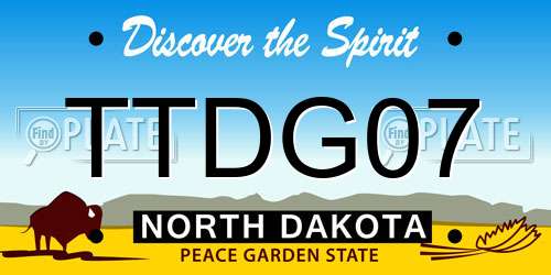 TTDG07 North Dakota License Plate