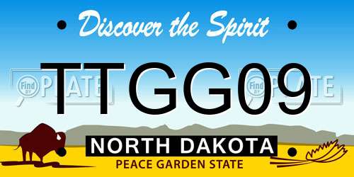 TTGG09 North Dakota License Plate