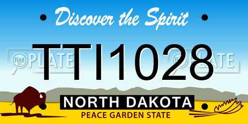 TTI1028 North Dakota License Plate
