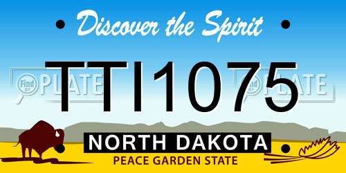 TTI1075 North Dakota License Plate