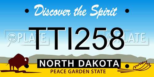 TTI258 North Dakota License Plate