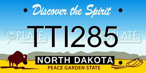 TTI285 North Dakota License Plate