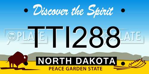 TTI288 North Dakota License Plate