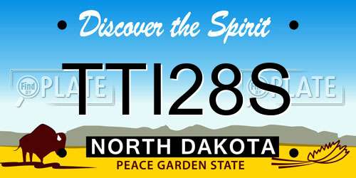 TTI28S North Dakota License Plate