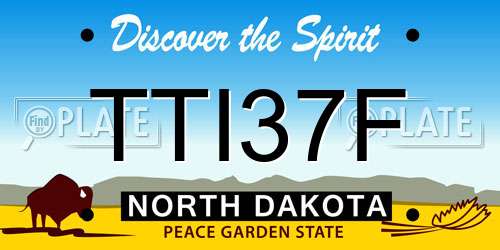 TTI37F North Dakota License Plate
