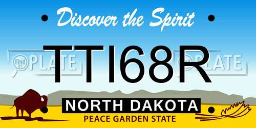 TTI68R North Dakota License Plate