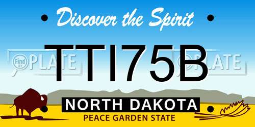TTI75B North Dakota License Plate