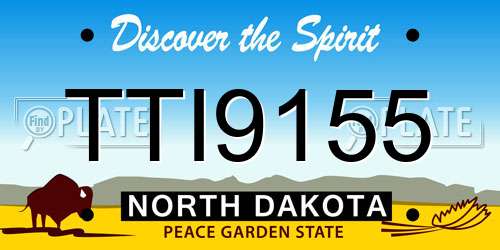 TTI9155 North Dakota License Plate