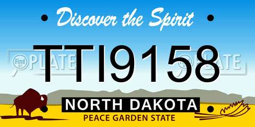 TTI9158 North Dakota License Plate