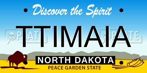 TTIMAIA North Dakota License Plate