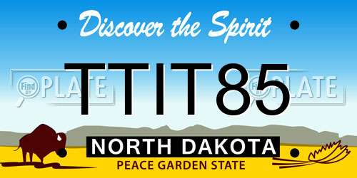 TTIT85 North Dakota License Plate