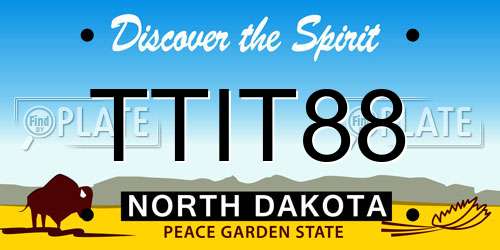 TTIT88 North Dakota License Plate
