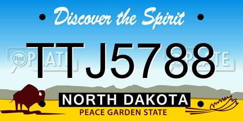 TTJ5788 North Dakota License Plate