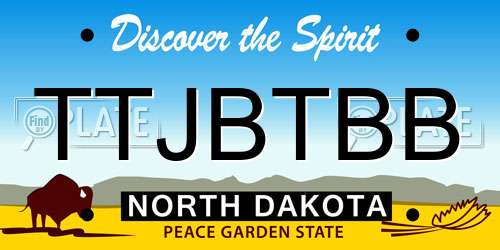 TTJBTBB North Dakota License Plate