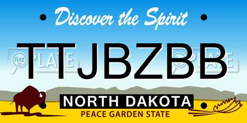 TTJBZBB North Dakota License Plate