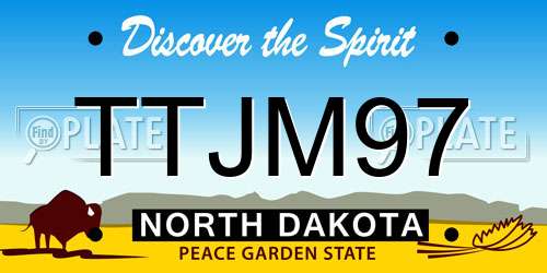 TTJM97 North Dakota License Plate