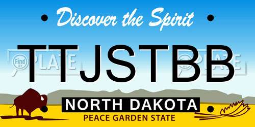 TTJSTBB North Dakota License Plate