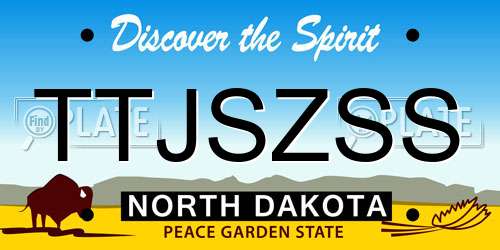 TTJSZSS North Dakota License Plate