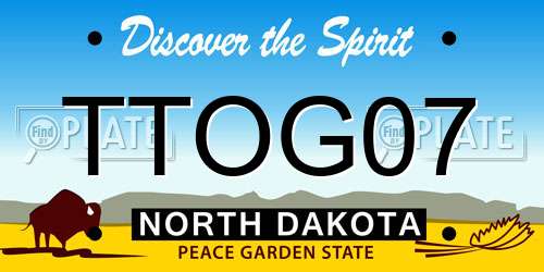 TTOG07 North Dakota License Plate