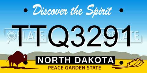 TTQ3291 North Dakota License Plate