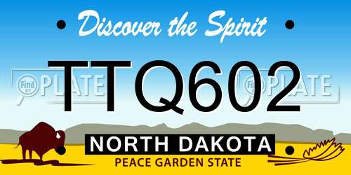 TTQ602 North Dakota License Plate