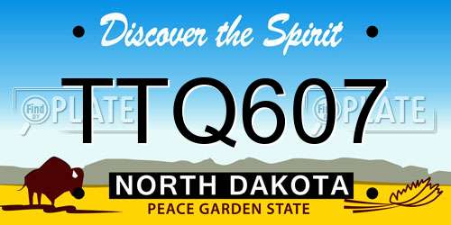 TTQ607 North Dakota License Plate