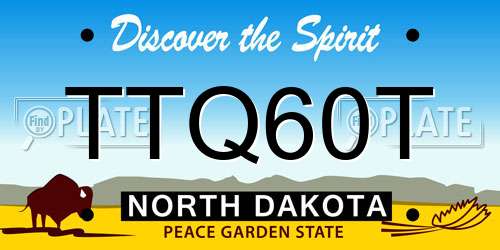 TTQ60T North Dakota License Plate