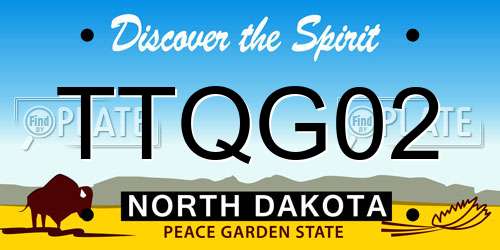 TTQG02 North Dakota License Plate