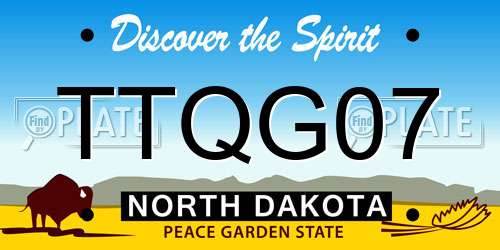 TTQG07 North Dakota License Plate