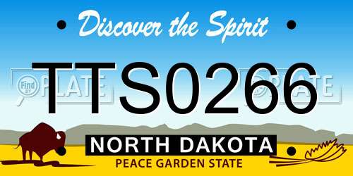 TTS0266 North Dakota License Plate