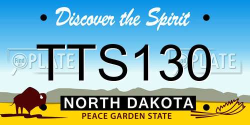 TTS130 North Dakota License Plate