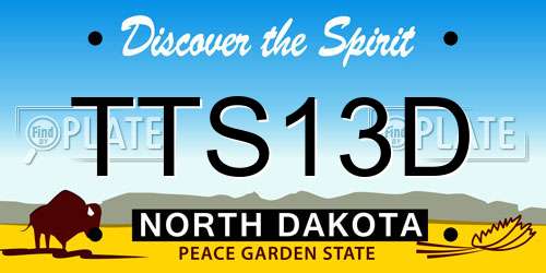 TTS13D North Dakota License Plate