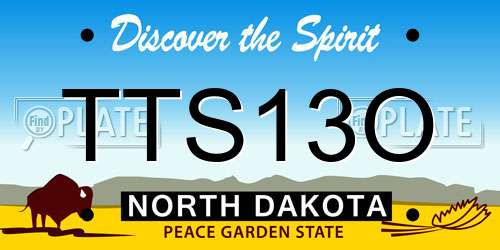 TTS13O North Dakota License Plate