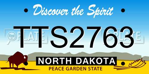 TTS2763 North Dakota License Plate