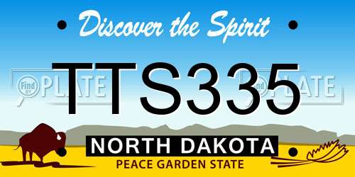 TTS335 North Dakota License Plate