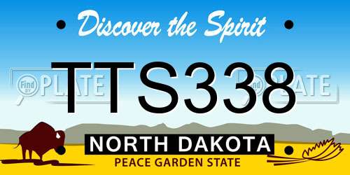 TTS338 North Dakota License Plate