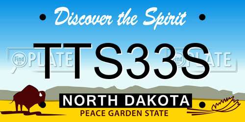 TTS33S North Dakota License Plate