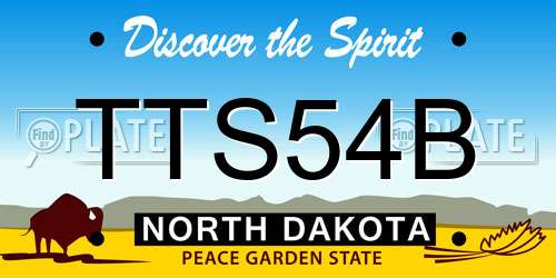 TTS54B North Dakota License Plate