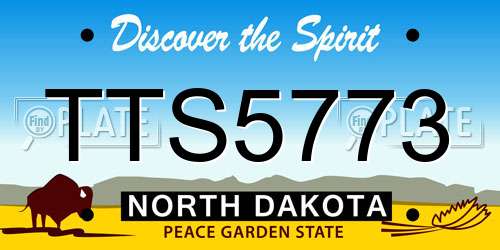 TTS5773 North Dakota License Plate