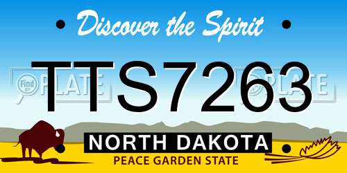 TTS7263 North Dakota License Plate