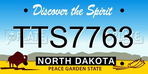 TTS7763 North Dakota License Plate