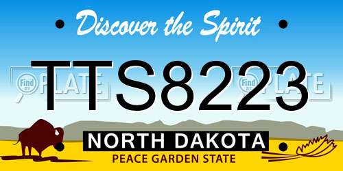TTS8223 North Dakota License Plate
