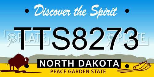 TTS8273 North Dakota License Plate