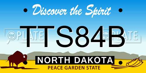 TTS84B North Dakota License Plate