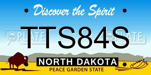 TTS84S North Dakota License Plate